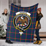 Clan Agnew Modern Crest Tartan Blanket UC7