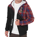 Clan Ainslie Crest Tartan Sherpa Hoodie Curve Style CE973