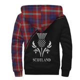 Clan Ainslie Crest Tartan Sherpa Hoodie Curve Style CE973