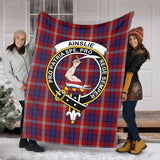 Clan Ainslie Crest Tartan Blanket UC9