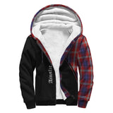 Clan Ainslie Crest Tartan Sherpa Hoodie Curve Style CE973