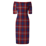 Clan Ainslie Tartan Off Shoulder Lady Dress VD1187