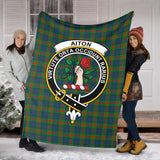 Clan Aiton Crest Tartan Blanket UC10