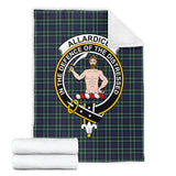 Clan Allardice Crest Tartan Blanket UC11