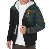 Clan Allison Crest Tartan Sherpa Hoodie Curve Style CE969