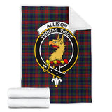 Clan Allison Red Crest Tartan Blanket UC12