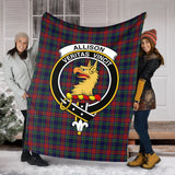 Clan Allison Red Crest Tartan Blanket UC12