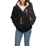 Clan Allison Red Crest Tartan Sherpa Hoodie Curve Style CE970