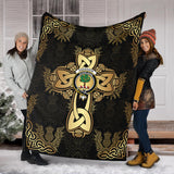 Clan Anderson Tartan Blanket Gold Thistle Celtic UG11