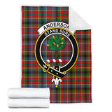 Clan Anderson of Arbrake Crest Tartan Blanket UC17