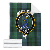 Clan Arbuthnot Crest Tartan Blanket UC22