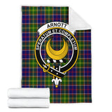 Clan Arnott Crest Tartan Blanket UC26