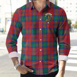 Clan Auchinleck Crest Tartan Long Sleeve Shirt PC956