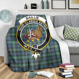 Clan Baillie Ancient Crest Tartan Blanket UC28