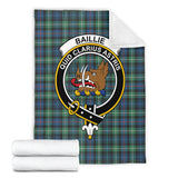 Clan Baillie Ancient Crest Tartan Blanket UC28