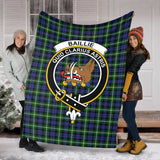 Clan Baillie Modern Crest Tartan Blanket UC30