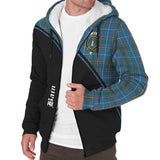 Clan Bain Crest Tartan Sherpa Hoodie Curve Style CE954