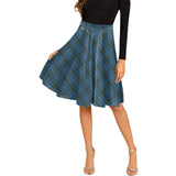 Clan Bain Tartan Melete Pleated Midi Skirt V1159