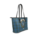 Clan Bain Crest Tartan Leather Tote Bag MT2162