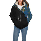 Clan Bain Crest Tartan Sherpa Hoodie Curve Style CE954