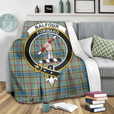 Clan Balfour Blue Crest Tartan Blanket UC36