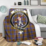 Clan Balfour Modern Crest Tartan Blanket UC37