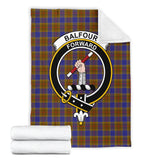 Clan Balfour Modern Crest Tartan Blanket UC37