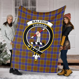 Clan Balfour Modern Crest Tartan Blanket UC37