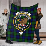 Clan Bannatyne Crest Tartan Blanket UC38