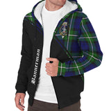 Clan Bannerman Crest Tartan Sherpa Hoodie Curve Style CE943