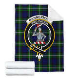 Clan Bannerman Crest Tartan Blanket UC39