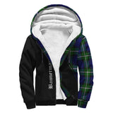 Clan Bannerman Crest Tartan Sherpa Hoodie Curve Style CE943