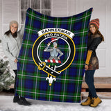 Clan Bannerman Crest Tartan Blanket UC39