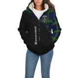 Clan Bannerman Crest Tartan Sherpa Hoodie Curve Style CE943