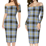 Clan Bell Tartan Off Shoulder Lady Dress VD1146