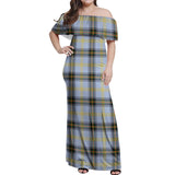 Clan Bell Tartan Off Shoulder Long Dress VL54