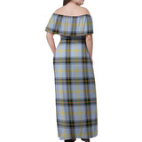 Clan Bell Tartan Off Shoulder Long Dress VL54