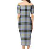 Clan Bell Tartan Off Shoulder Lady Dress VD1146