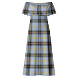 Clan Bell Tartan Off Shoulder Long Dress VL54