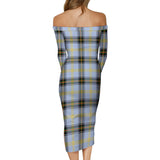 Clan Bell Tartan Off Shoulder Lady Dress VD1146