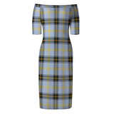 Clan Bell Tartan Off Shoulder Lady Dress VD1146