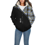 Clan Bell Crest Tartan Sherpa Hoodie Curve Style CE936