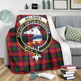 Clan Belshes Crest Tartan Blanket UC47