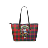 Clan Belshes Crest Tartan Leather Tote Bag MT2146