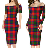 Clan Belshes Tartan Off Shoulder Lady Dress VD1145