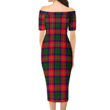 Clan Belshes Tartan Off Shoulder Lady Dress VD1145