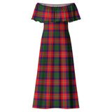 Clan Belshes Tartan Off Shoulder Long Dress VL55