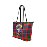 Clan Belshes Crest Tartan Leather Tote Bag MT2146