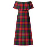 Clan Belshes Tartan Off Shoulder Long Dress VL55