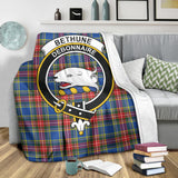 Clan Bethune Crest Tartan Blanket UC48